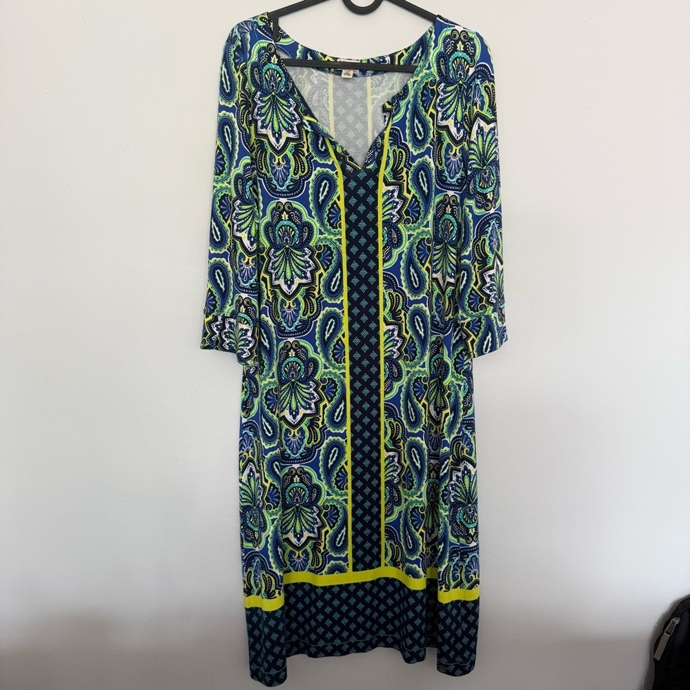 Hatley Blue Resort Wear Sundress with‎ Bishop Sleeves